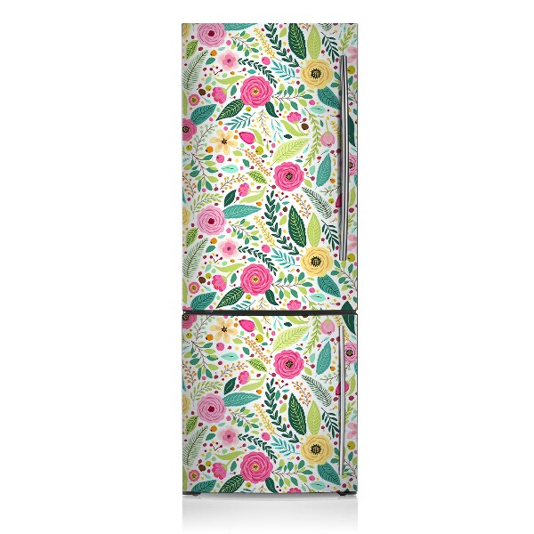 Magnetic refrigerator cover Colorful flowers