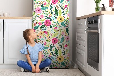 Magnetic refrigerator cover Colorful flowers