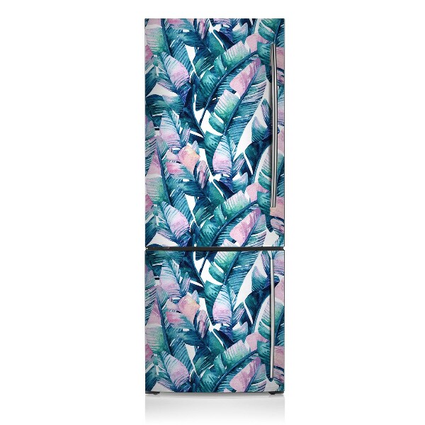 Magnetic refrigerator cover Colorful painted leaves