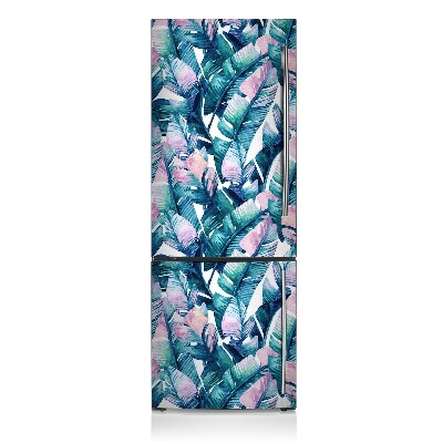 Magnetic refrigerator cover Colorful painted leaves