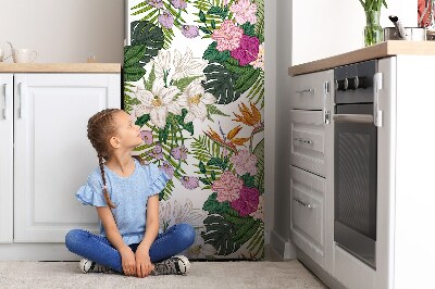 Magnetic refrigerator cover Exotic flowers