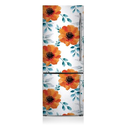 Magnetic refrigerator cover Orange flower