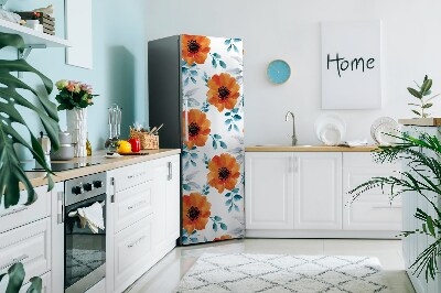 Magnetic refrigerator cover Orange flower