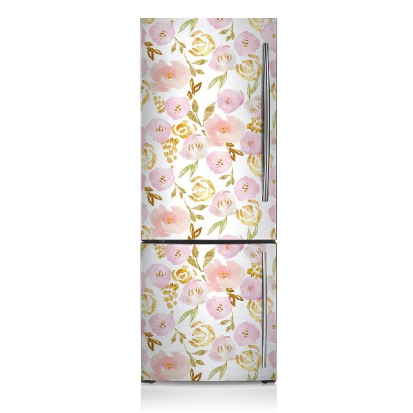 Magnetic refrigerator cover Pink flowers