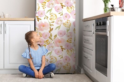 Magnetic refrigerator cover Pink flowers