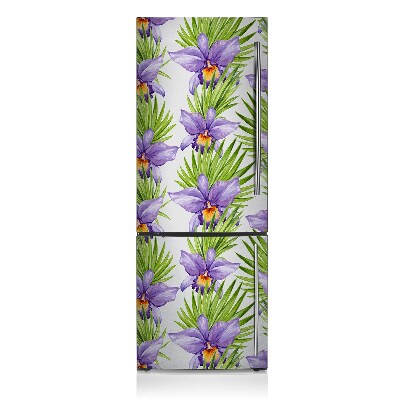 Magnetic refrigerator cover Purple flowers