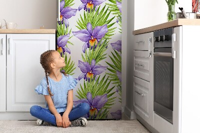 Magnetic refrigerator cover Purple flowers