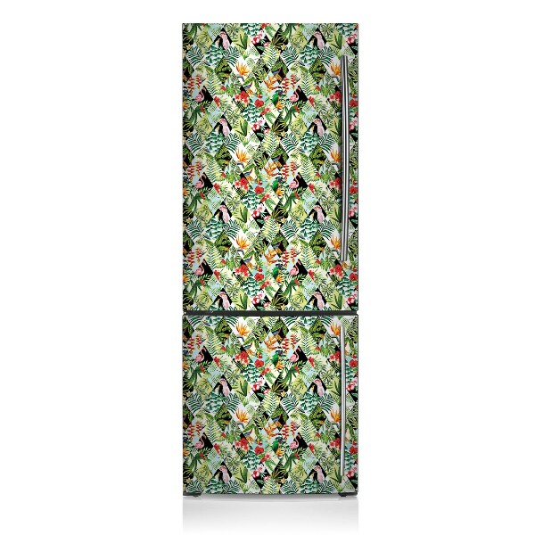 Magnetic refrigerator cover Flowers and birds