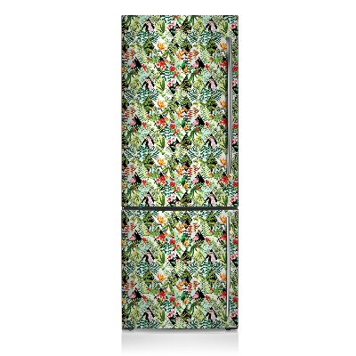 Magnetic refrigerator cover Flowers and birds