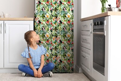 Magnetic refrigerator cover Flowers and birds