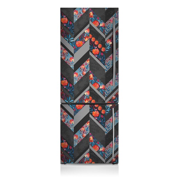 Magnetic refrigerator cover Flowers made of herringbone