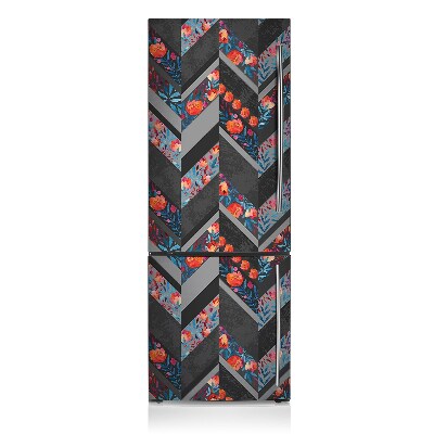 Magnetic refrigerator cover Flowers made of herringbone