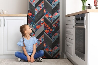 Magnetic refrigerator cover Flowers made of herringbone