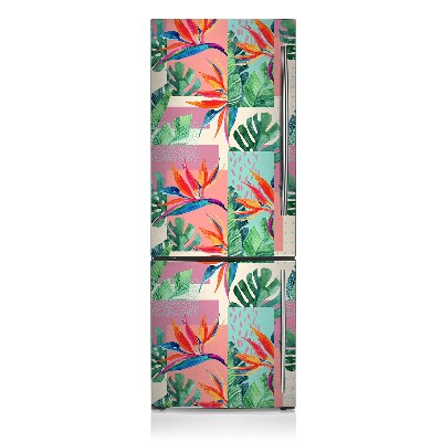 Magnetic refrigerator cover Tropical mosaic