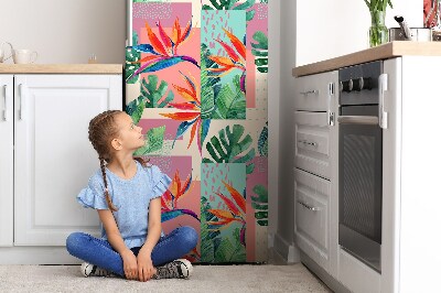 Magnetic refrigerator cover Tropical mosaic