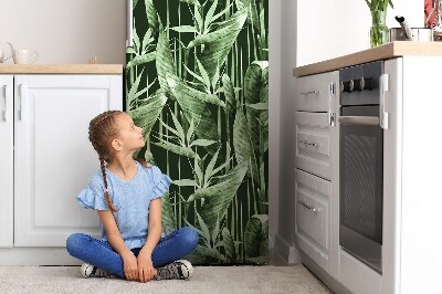 Magnetic refrigerator cover Dark leaves