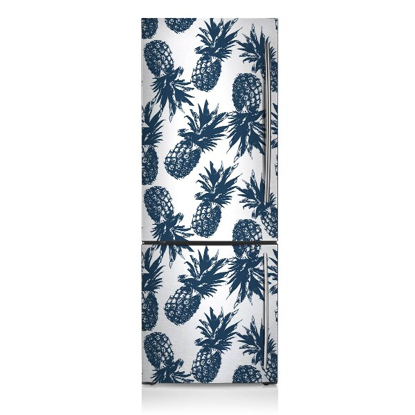 Magnetic refrigerator cover Gray pineapple