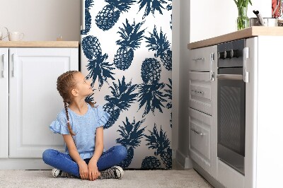 Magnetic refrigerator cover Gray pineapple