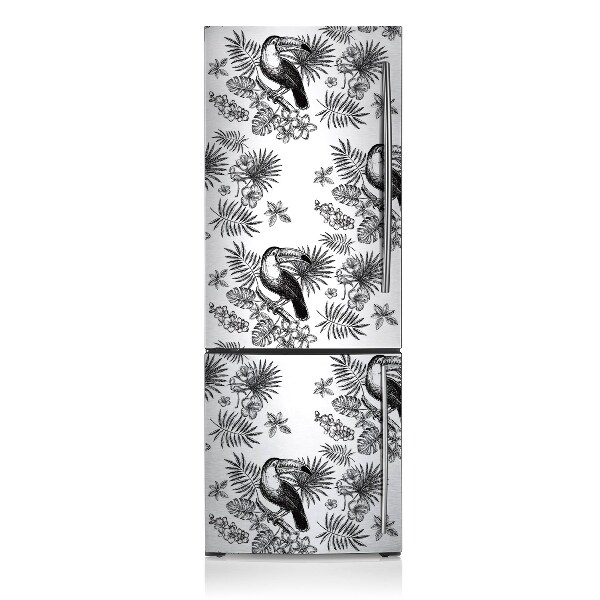 Decoration refrigerator cover Black and white tropics