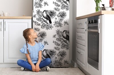 Decoration refrigerator cover Black and white tropics