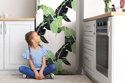 Decoration refrigerator cover Bright palm leaves