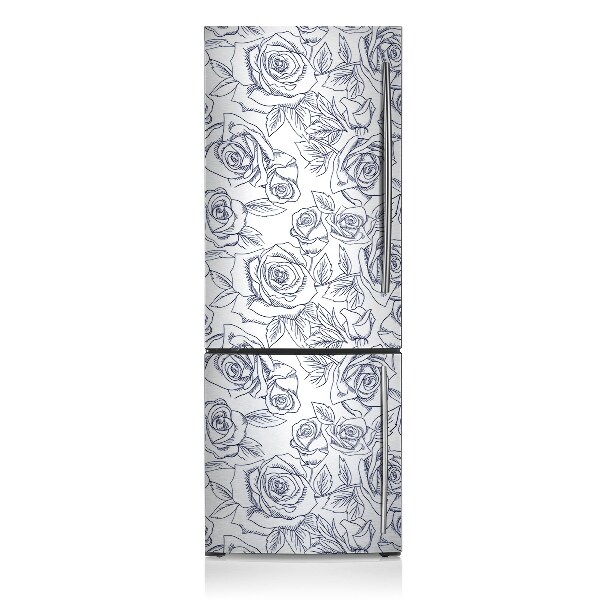 Decoration refrigerator cover Blue roses