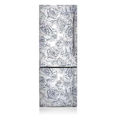 Decoration refrigerator cover Blue roses