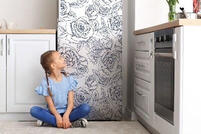 Decoration refrigerator cover Blue roses