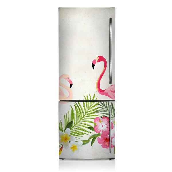 Decoration refrigerator cover A pair of flamingos