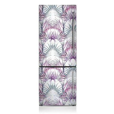 Decoration refrigerator cover Pink leaves