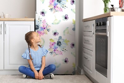 Magnetic refrigerator cover Purple flowers