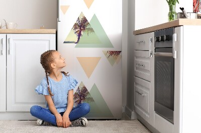 Decoration refrigerator cover Palms in triangles