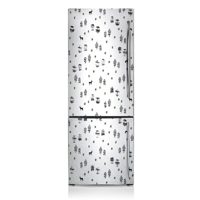 Decoration refrigerator cover Deer in the forest