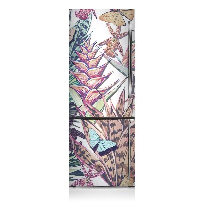 Magnetic refrigerator cover Flowers and butterflies