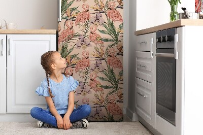 Magnetic refrigerator cover Flamingos