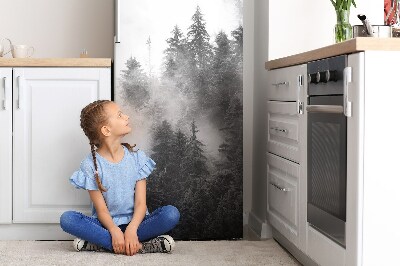 Magnetic refrigerator cover Foggy forest