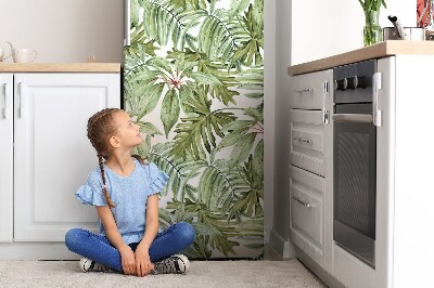 Magnetic refrigerator cover Tropical leaves