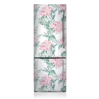 Magnetic refrigerator cover Bright pink flowers