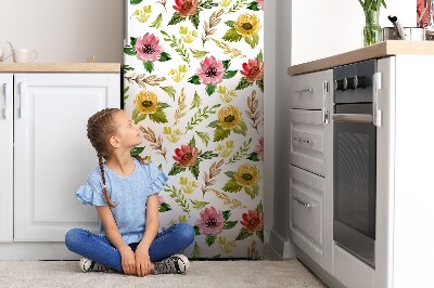 Magnetic refrigerator cover Watercolor flowers