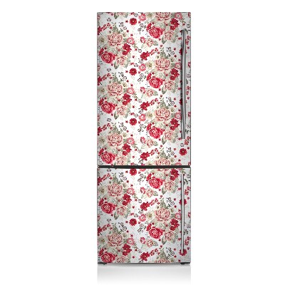 Magnetic refrigerator cover Red flowers