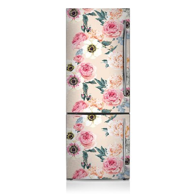 Magnetic refrigerator cover Pastel flowers