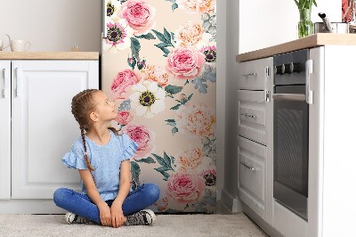 Magnetic refrigerator cover Pastel flowers