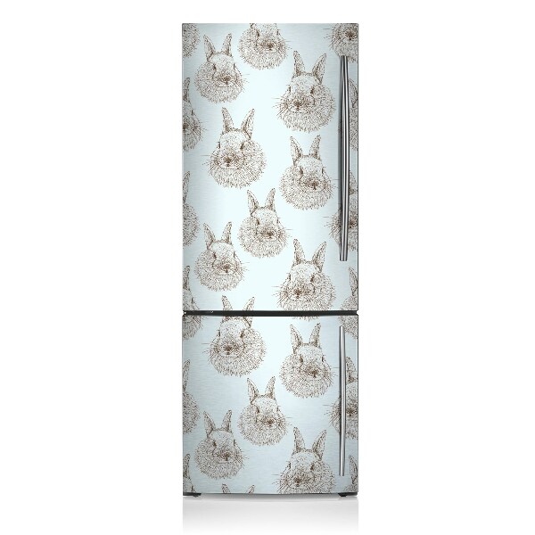 Magnetic refrigerator cover Rabbit flowers