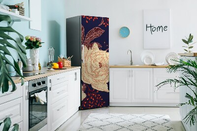 Magnetic refrigerator cover Dark floral pattern