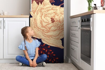 Magnetic refrigerator cover Dark floral pattern