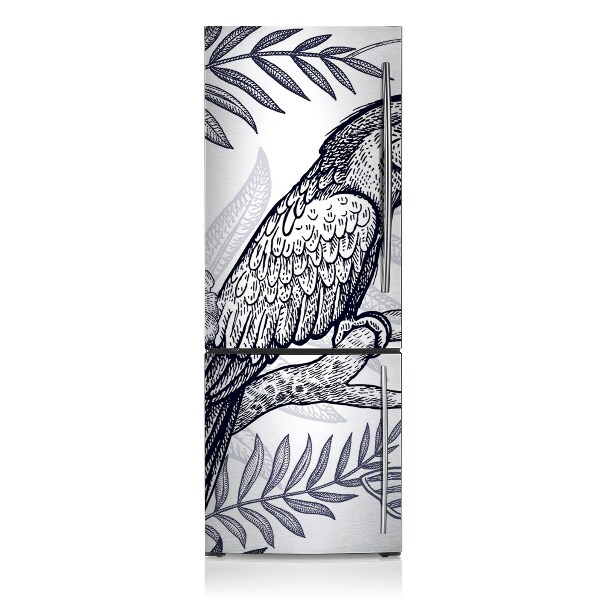 Magnetic refrigerator cover Sketched parrot