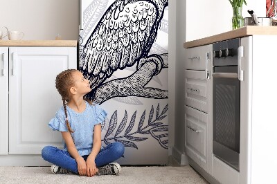 Magnetic refrigerator cover Sketched parrot