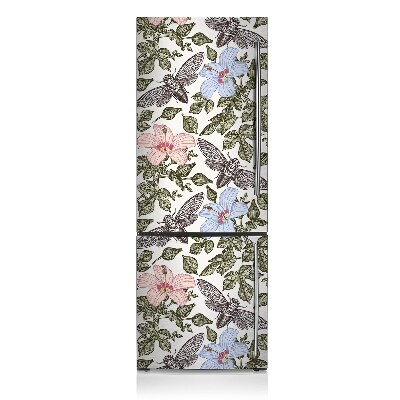 Magnetic refrigerator cover Butterflies and flowers