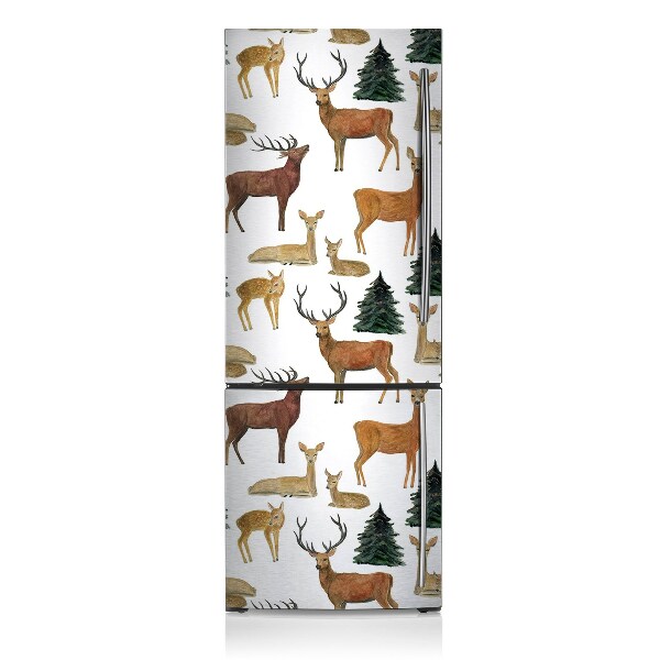 Magnetic refrigerator cover Wild deer