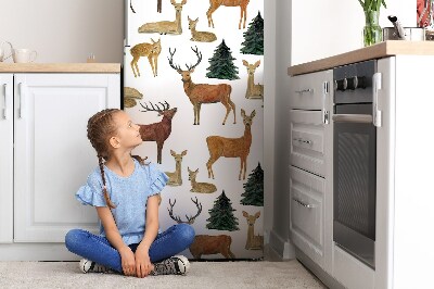 Magnetic refrigerator cover Wild deer